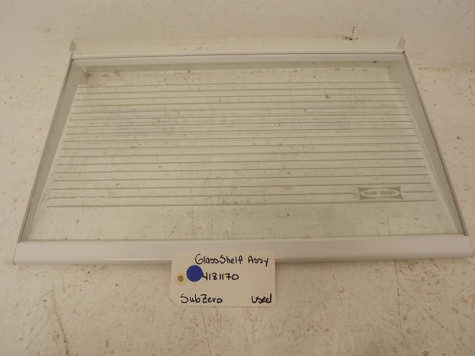 SubZero Refrigerator 4181170 Model #590 Glass Shelf Assy Used SubZero Refrigerator 4181170 Model #590 Glass Shelf Assy Used